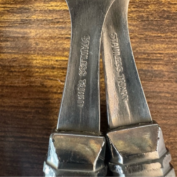 Vintage Emerald Green Lucite Handle Flatware Set Stainless Taiwan Hong Kong 15pc - Picture 5 of 8